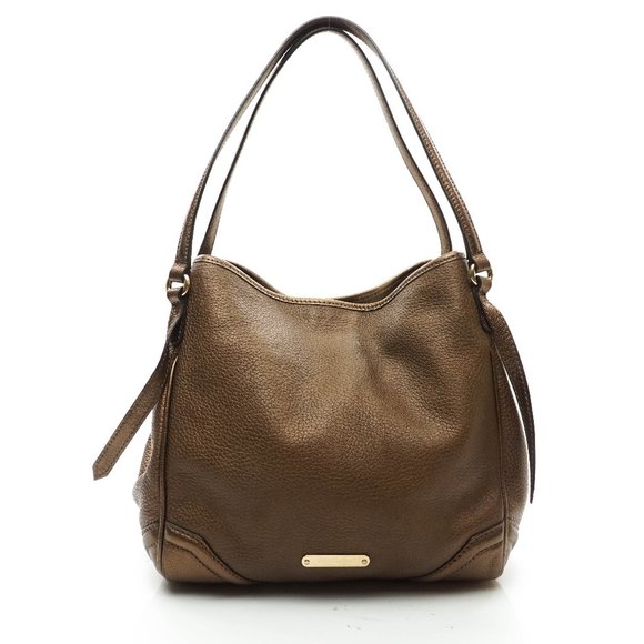 Auth Burberry Shoulder Bag Gold Leather #5101B16